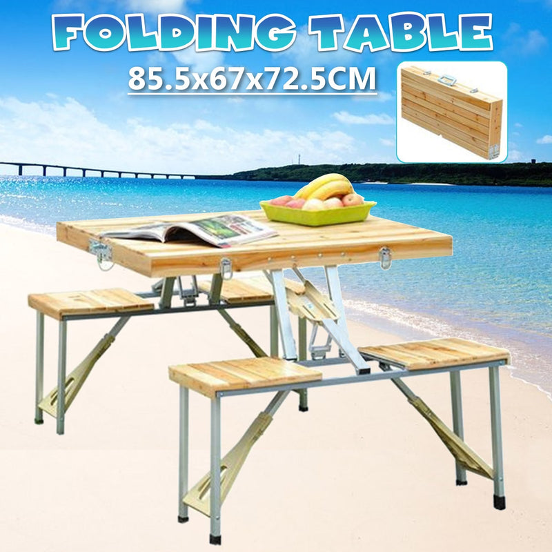 Outdoor Folding Table Chair Camping Aluminium Alloy Picnic Waterproof Durable Folding Table Desk For 85.5x67x72.5CM