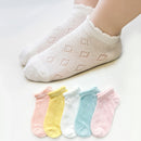 5 Pairs/Lot Children Cotton Socks Boy Girl Baby Infant Ultrathin Fashion Breathable Solid Mesh Socks For Summer 1-12T Teens Kids