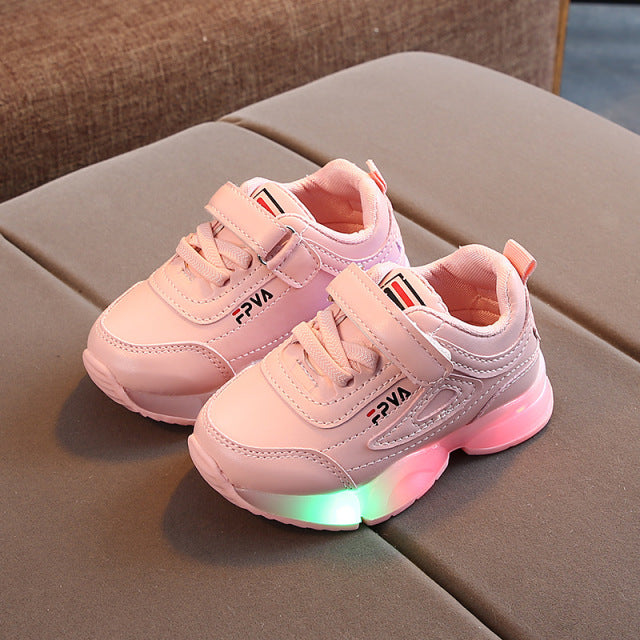 Zapatillas LED para niños de talla 21-30 con suela iluminada, zapatos luminosos Led para bebés para niñas/zapatos iluminados brillantes para niños, tenis