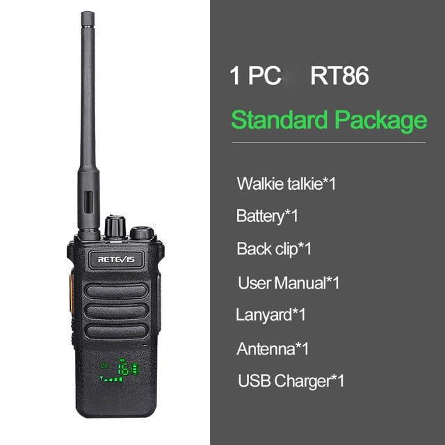 Walkie-talkie Retevis de 10W de largo alcance RT86 Walkie-talkies 1 2 uds Radio portátil para caza walkie-talkie potente radio bidireccional