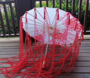 Paraguas de encaje de tela de seda, disfraz de mujer, accesorios de fotografía, paraguas con borlas, paraguas de papel de aceite clásico chino de hilo, sombrilla