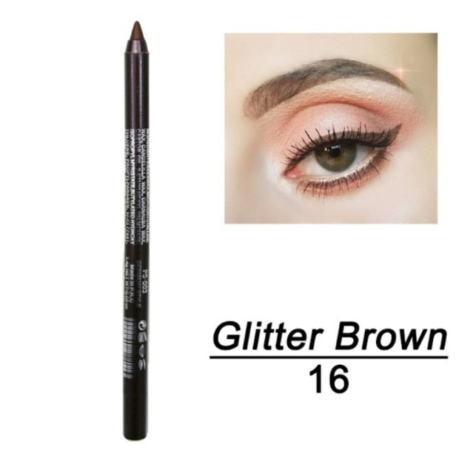 14 Farben Eyeliner Lidschattenstift Langlebiger, nicht blühender Eyeliner Makeup Pen Glatter Eyeliner Pencil Makeup Cosmetics TSLM2