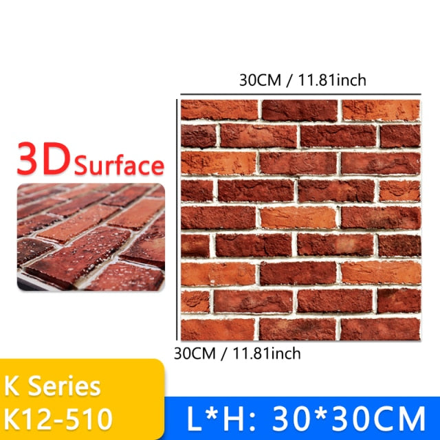 3D Wall Stickers Marble Brick Waterproof DIY Self-Adhesive Decor Background For Kids Room Living Room Wallpaper Sticker