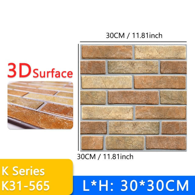 3D Wall Stickers Marble Brick Waterproof DIY Self-Adhesive Decor Background For Kids Room Living Room Wallpaper Sticker