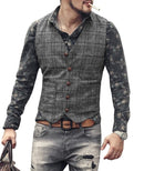 Herren Anzug Westen Herren braun schwarz Weste Weste Mann kariert Steampunk Jacke gestreift Tweed V-Ausschnitt Slim Fit Gilet Hochzeitskleidung