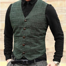 Herren Anzug Westen Herren braun schwarz Weste Weste Mann kariert Steampunk Jacke gestreift Tweed V-Ausschnitt Slim Fit Gilet Hochzeitskleidung