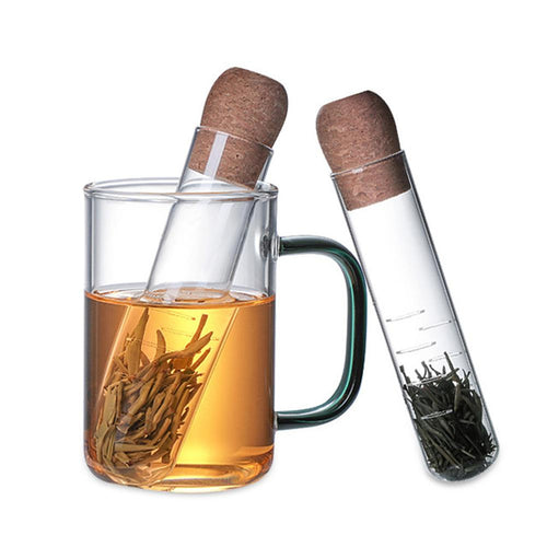 Glass Tea Infuser Empty Bottle Mini Transparent Tea Strainer Cork Glass Bottle Tube Brewing Test Tube Tea Set Kitchen Tools