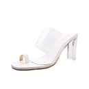 Sandalias de tacón alto transparentes para mujer, zapatos de verano con punta cuadrada, zapatos de tacón alto transparentes para mujer, zapatillas de tacón de gelatina Buty Damskie para boda