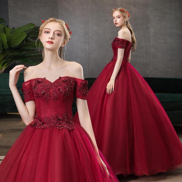 Gryffon Quinceanera Dress Wine Red Off The Shoulderparty Prom Ball Gown Lace Vintage Solo Host Formal Quinceanera Dresses