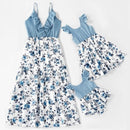Unregelmäßige Mutter Tochter Macthing Kleider Familie Set Blume Mama Mama Baby Mama und ich Kleidung Mode Frauen Mädchen Baumwollkleid