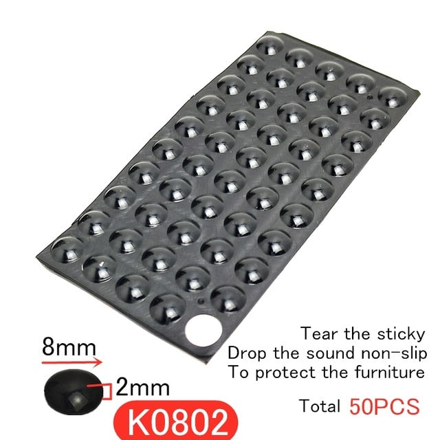 Parachoques de puerta de armario de varios tamaños de Material de silicona para armario de cocina almohadilla amortiguadora autoadhesiva para Tope de puerta