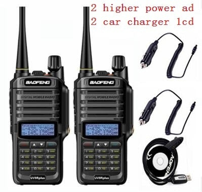 2pcs high quality 10W 25km Baofeng UV-9R plus  ham radio cb radio comunicador waterproof walkie talkie baofeng uv 9r plus рация