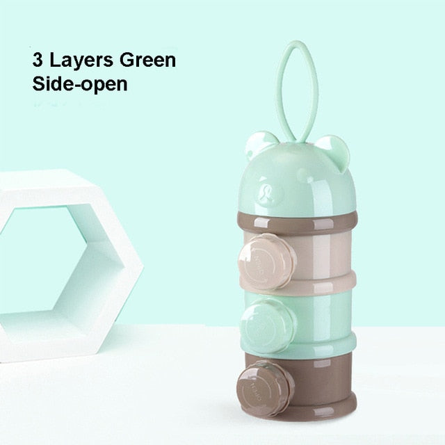 3/4 Schichten Bär Stil Tragbare Babynahrung Aufbewahrungsbox Essentielle Müsli Cartoon Säuglingsmilchpulver Box Kleinkind Snacks Container