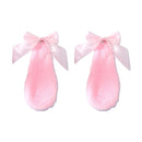 Kawaii Women Girls Hair Clip Cute Rabbit Bunny Plush Lop Ears Hairpin Candy Color Ribbon Bowknot Lolita Cosplay Hair Accessories
