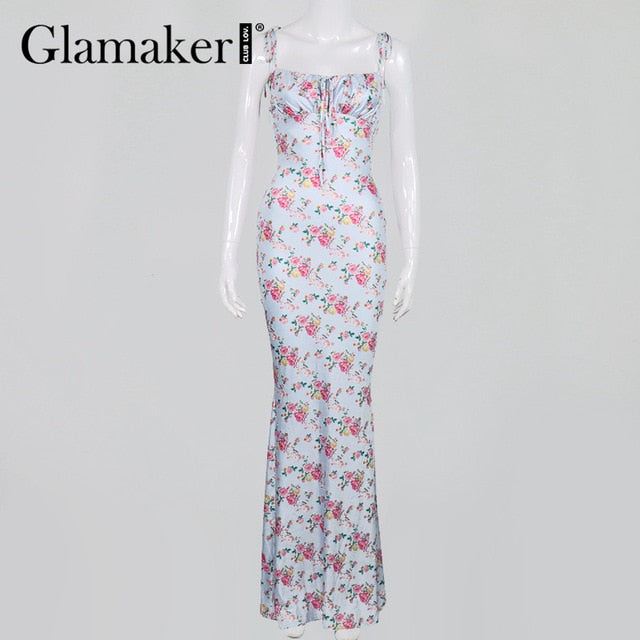 Glamaker estampado Floral sexy ceñido al cuerpo vestido de mujer 2020 nuevo vestido corto sin mangas fiesta club vestidos elegantes sin espalda
