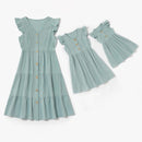 Unregelmäßige Mutter Tochter Macthing Kleider Familie Set Blume Mama Mama Baby Mama und ich Kleidung Mode Frauen Mädchen Baumwollkleid
