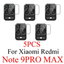 5Pcs for Xiaomi Redmi Note 9 Pro 9S 10 Pro 9 9T 5G 9c NFC 8t 9a 8 Camera Lens Protector Tempered Glass Back Screen Redme 8a Glas