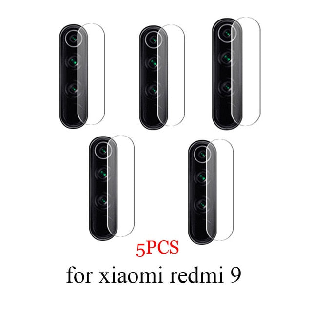 5 Stück für Xiaomi Redmi Note 9 Pro 9S 10 Pro 9 9T 5G 9c NFC 8t 9a 8 Kameraobjektivschutz Gehärtetes Glas Rückseite Redme 8a Glas