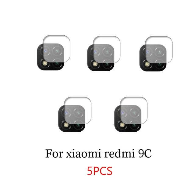 5 Stück für Xiaomi Redmi Note 9 Pro 9S 10 Pro 9 9T 5G 9c NFC 8t 9a 8 Kameraobjektivschutz Gehärtetes Glas Rückseite Redme 8a Glas