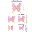 10pcs Happy Birthday Cake Toppers Cake Decoration Handmade Painted Butterfly Cake Topper For Wedding Birthday Party Baby Shower