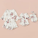 Unregelmäßige Mutter Tochter Macthing Kleider Familie Set Blume Mama Mama Baby Mama und ich Kleidung Mode Frauen Mädchen Baumwollkleid