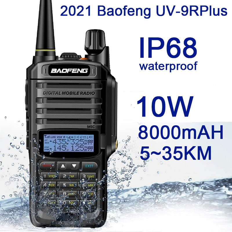 2021Nieuwe Baofeng UV-9RPlus 10W IP68 Walkie Talkie Waterdichte de doble banda portátil Cb Jacht Ham Radio UV9RPlus U/vhf transceptor