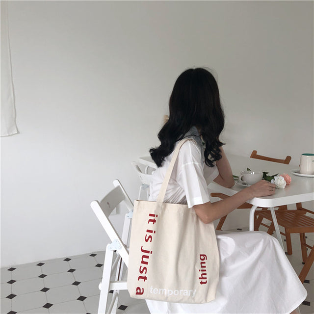 1Pc Women Canvas Shoulder Bag Alice in Wonderland Shopping Bags Students Book Bag Cotton Cloth Handbags Tote for Girls New 2022