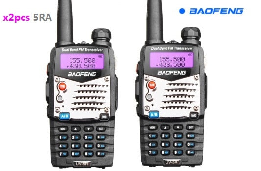 2pcs Walkie Talkie Baofeng uv-5r 5W/8W 1800/3800mAh battery Two Way radio CB radio communicador for ham raido Baofeng uv 5r