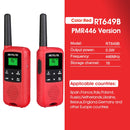 Retevis RT649B RT49B Walkie Talkie 2 uds PMR446 Walkie-talkies radio portátil de dos vías para caza Micro USB carga VOX Radio