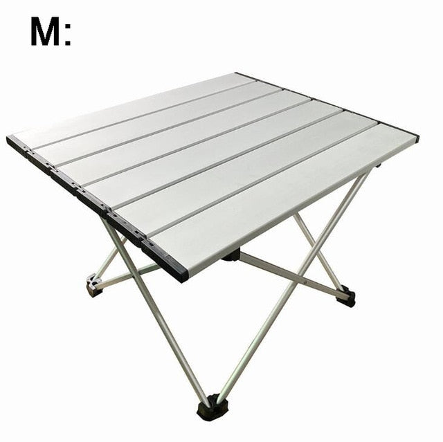 Aluminum Folding Camping Table with Carrying Bag Indoor Outdoor Portable Table Picnic, BBQ, Beach, Hiking, Travel, Fishing Desk
