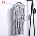2021 Winter Dress Women Long Sleeve Vintage Dress Chiffon Shirt Vestidos For Ladies Casual Floral Midi Autumn Dresses Polka Dot