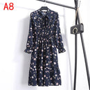 2021 Winter Dress Women Long Sleeve Vintage Dress Chiffon Shirt Vestidos For Ladies Casual Floral Midi Autumn Dresses Polka Dot