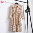 2021 Winter Dress Women Long Sleeve Vintage Dress Chiffon Shirt Vestidos For Ladies Casual Floral Midi Autumn Dresses Polka Dot