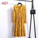 2021 Winter Dress Women Long Sleeve Vintage Dress Chiffon Shirt Vestidos For Ladies Casual Floral Midi Autumn Dresses Polka Dot