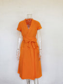 Office Lady Women Casual Sashes A-Line Dress Ladies Short Sleeve V-Neck Summer Dress 2020 Fashion Midi Party Dress Vestidos