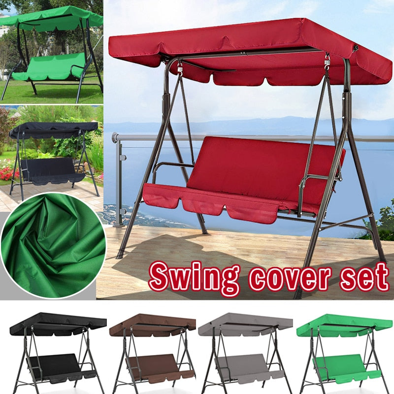 3 Seat Swing Canopies Seat Cushion Cover Set Patio Swing Chair Hammock Replacement Waterproof Garden AC889