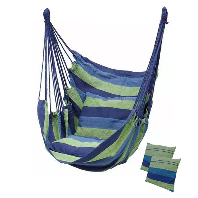 Outdoor Hammock Swing Thicken Chair Hanging Swing Chair Portable Relaxation Canvas Swing Travel Camping Lazy Chair No Pillow