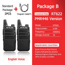 RETEVIS RT622 Mini Walkie Talkie PMR 446 PTT Walkie-talkies portátiles 2 uds Radio bidireccional Radio portátil para Hunting Hotel RT22