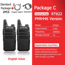 RETEVIS RT622 Mini Walkie Talkie PMR 446 PTT Walkie-talkies portátiles 2 uds Radio bidireccional Radio portátil para Hunting Hotel RT22