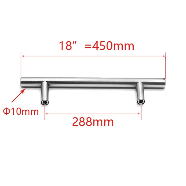 50mm-450mm Edelstahl Küchentür Schrank T Bar Griff Zugknopf Schrankknöpfe Möbelgriff Schrank Schubladengriff