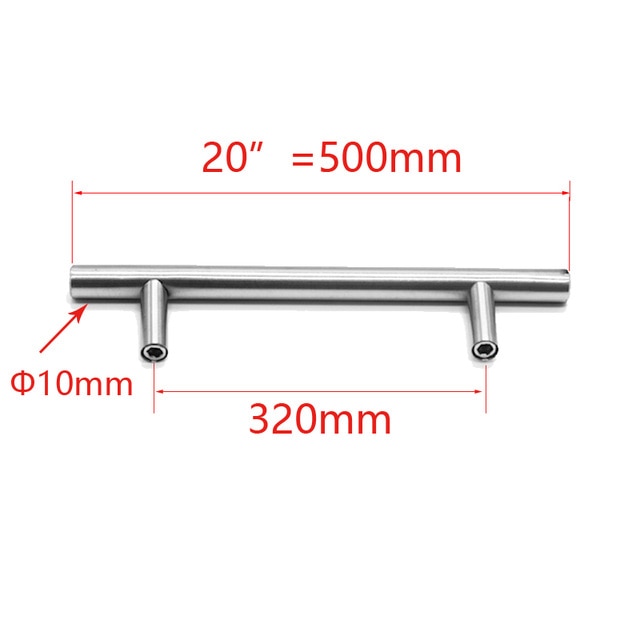 50mm-450mm Edelstahl Küchentür Schrank T Bar Griff Zugknopf Schrankknöpfe Möbelgriff Schrank Schubladengriff