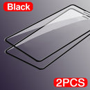 50000D 2 uds Protector de pantalla de cubierta completa para iphone 12 11 Pro X XR XS MAX vidrio templado en iphone 6s 7 8 Plus 12 Mini película de vidrio