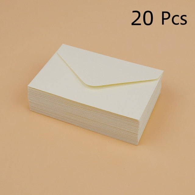 20/40/80 Uds. Clásico blanco negro Kraft en blanco Mini sobres de ventana de papel sobre de invitación de boda sobre de regalo