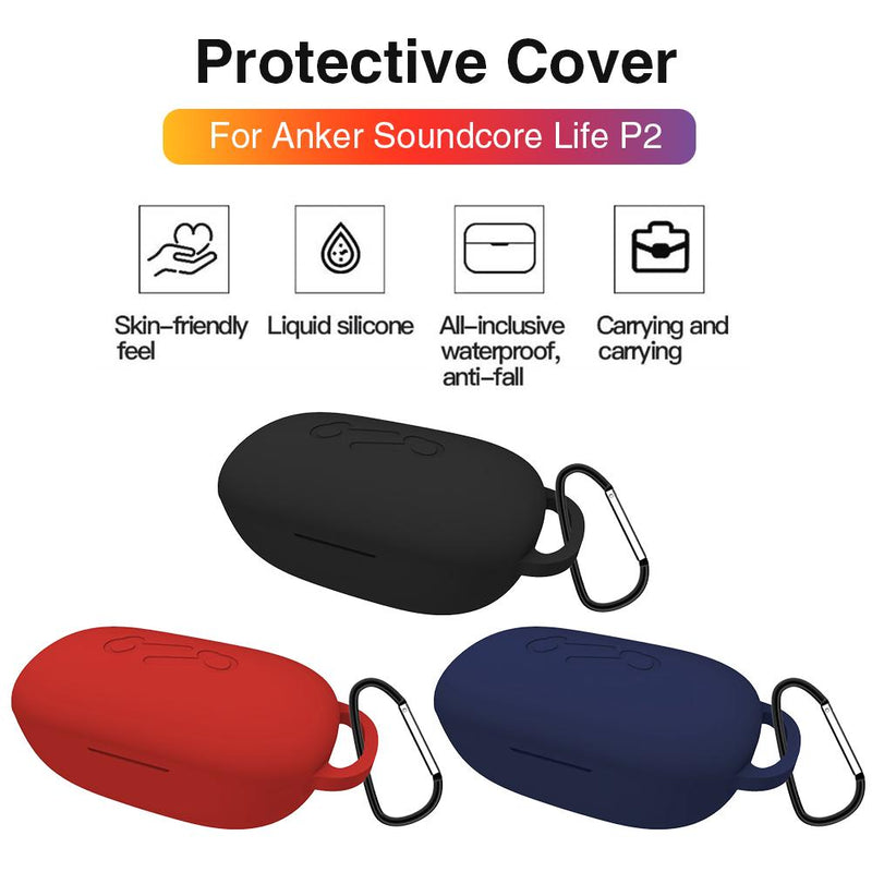 Silicone Protective Case Long-lasting Splashing Water Protection Cover Container For Anker Soundcore Life P2