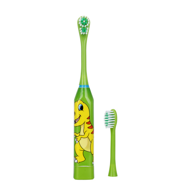 Cepillo de dientes eléctrico sónico para niños con batería, cepillo de dientes blanqueador de dientes de dibujos animados bonitos, cerdas suaves para niños