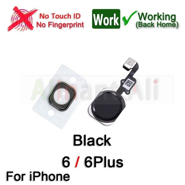 Home-Button Flex For iPhone 6 6s 7 8 Plus 5s SE Return Back Home Button With Flex Cable Rubber Sticker No Touch ID Fingerprint