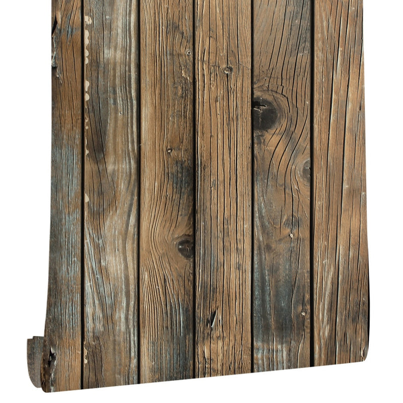 Retro-Faux-Holzmaserung zum Abziehen und Aufkleben, selbstklebende Holzplanken-Tapetenrolle, abnehmbare Vinyl-Wandverkleidung für Restaur