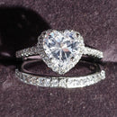 925 Sterling Silver luxury bold big wedding Rings set for bridal Women Engagement african finger christmas gift Jewelry R4428