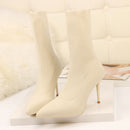 SEGGNICE, calcetín Sexy, botas, botas elásticas tejidas, tacones altos para mujer, zapatos de moda, 2021, primavera otoño, botines, botines para mujer