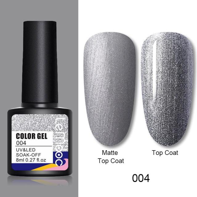 LEMOOC 8.0ml UV Gel Nail Polish Thermal Glitter Gel Polish Color-changing Gel Varnish Nail Art Gel varnish